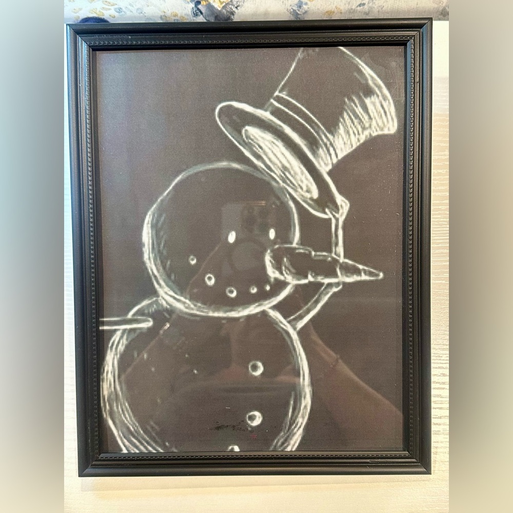 Snowman Framed 8x10”Print,Winter Wall Art,Snowman Decor,Christmas Print Art